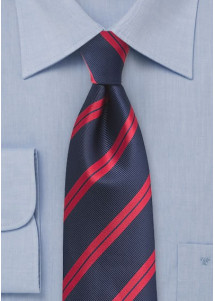 Krawatte Streifendessin navy rot