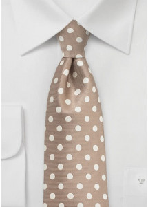 Herrenkrawatte hellbraun Pünktchen elegant