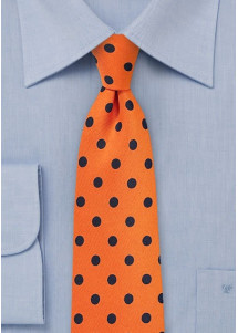 Kravatte grob getupft orange navy