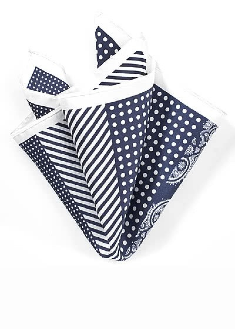 Kombi-Herren-Einstecktuch marineblau