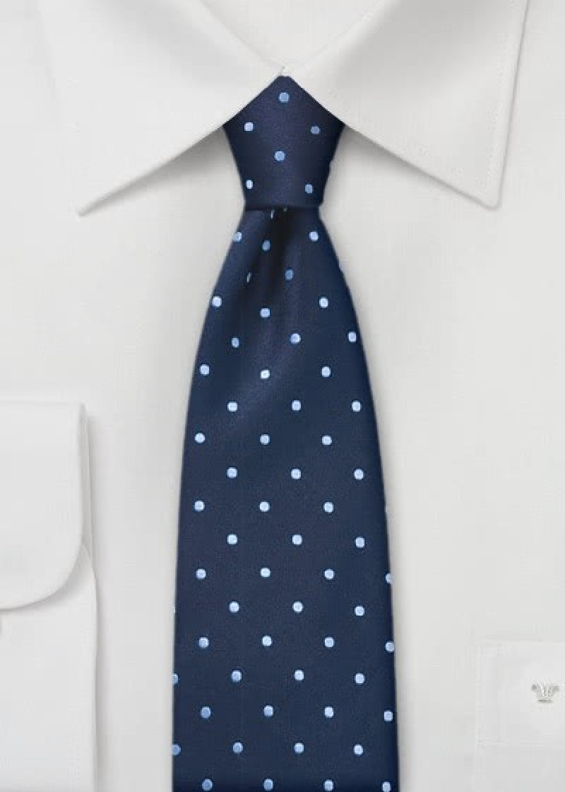 Schmale Businesskrawatte marineblau hellblau