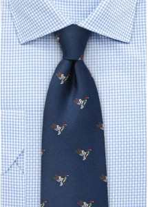 Herrenkrawatte Fasan marineblau modern