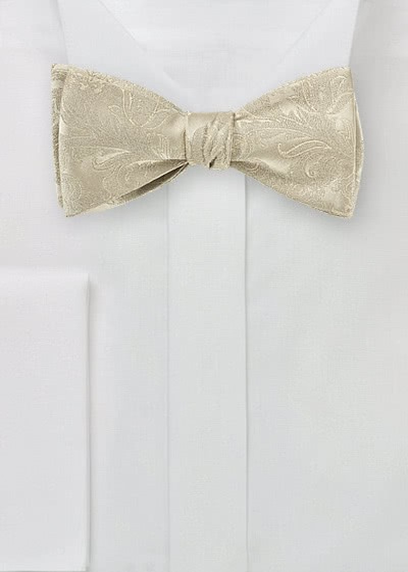 Bindefliege creme Paisley-Motiv