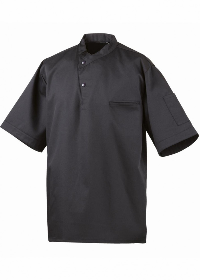 Modisches Unisex Kochhemd in Schwarz