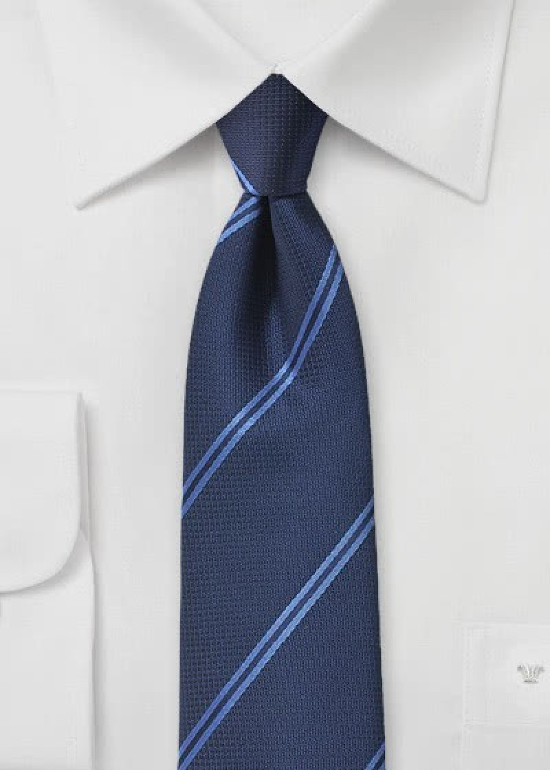 Herrenkrawatte Streifendesign navy taubenblau