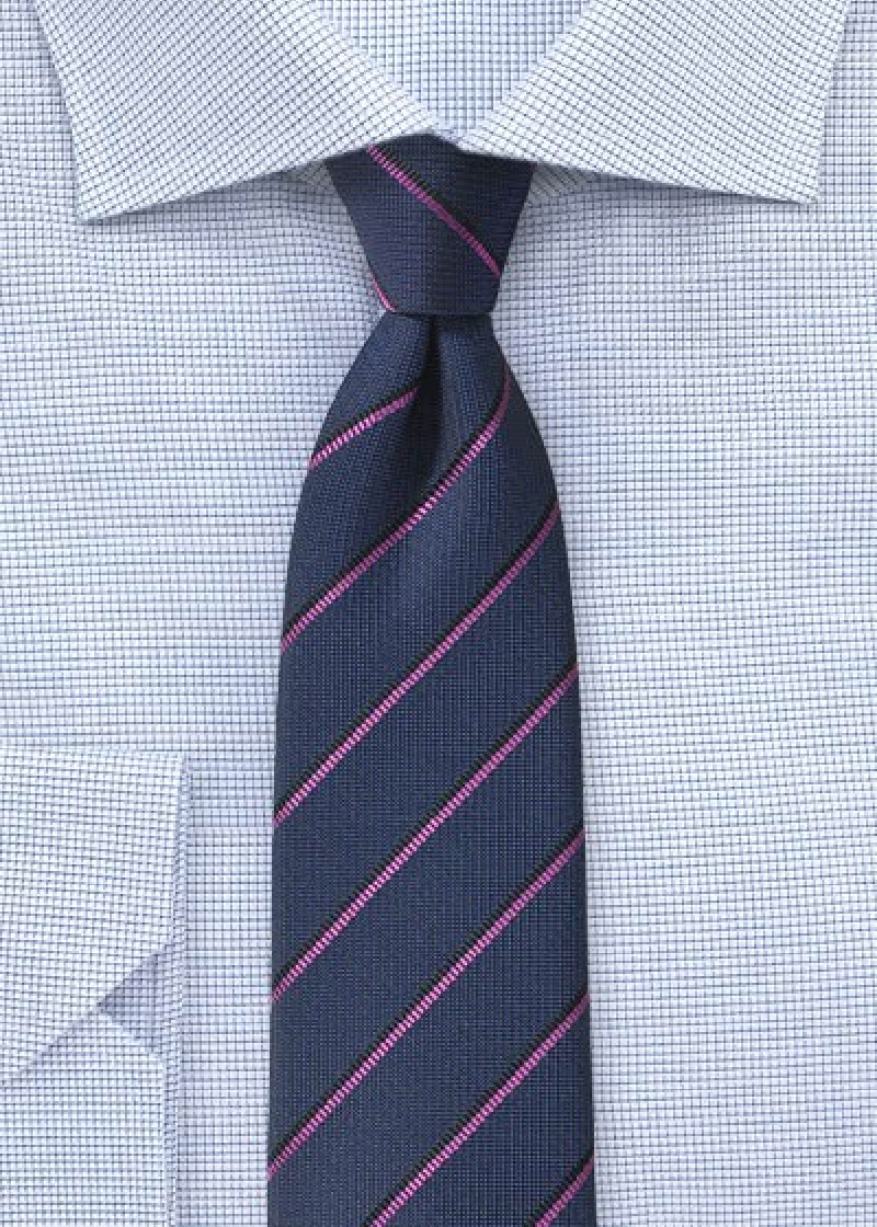 Krawatte Business-Streifen navyblau violett