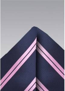 Ziertuch Streifen navy rose