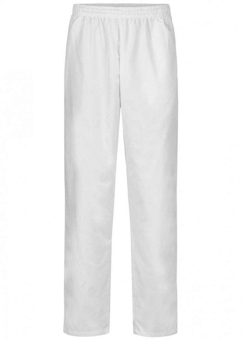Unisex Bäcker- und Kochhose mit Gummizug in weiß