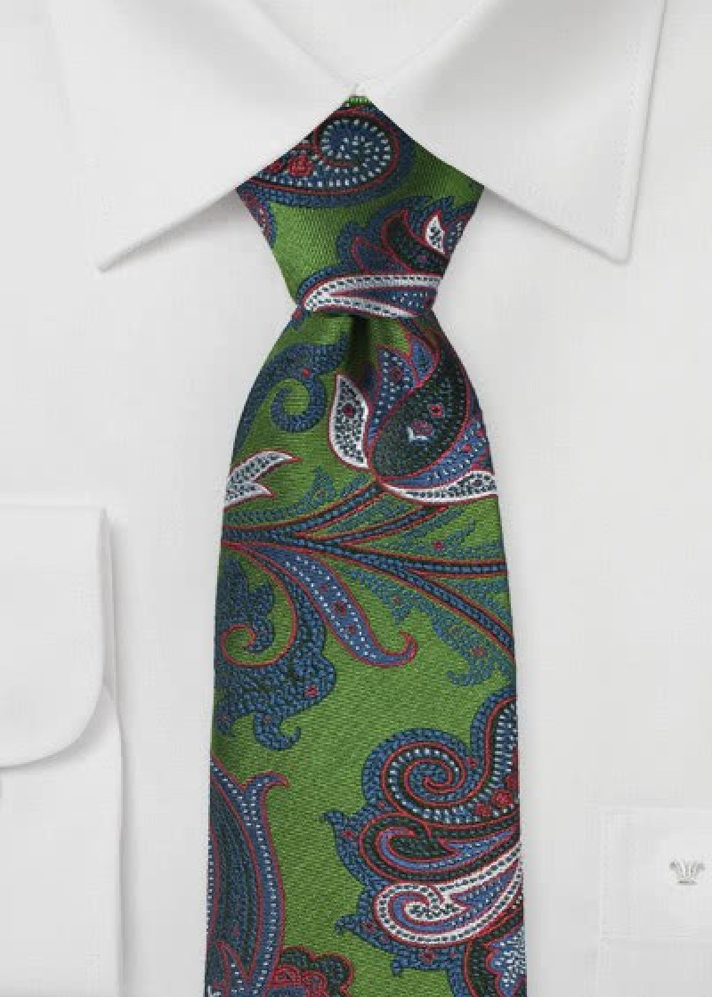 Krawatte Paisley jagdgrün