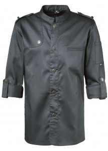 Herren Kochjacke im Bikerstyle / Graphit