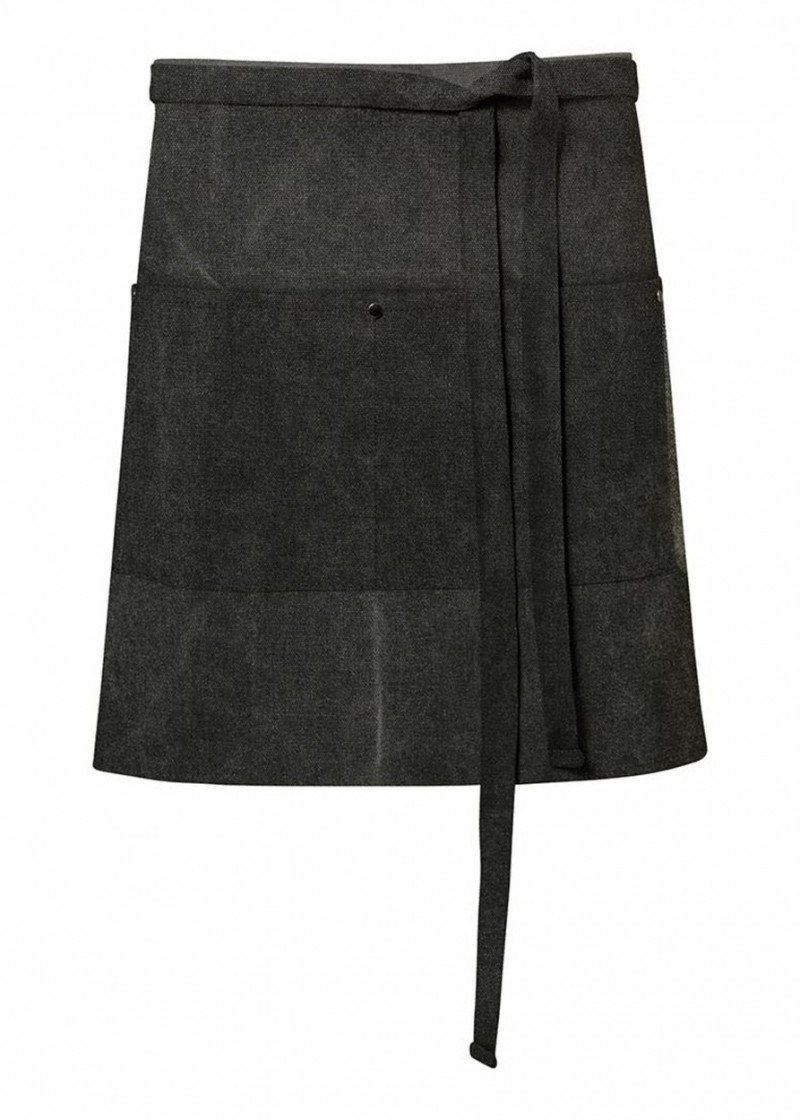 Unisex Bistroschürzen in Schwarz - Canvas