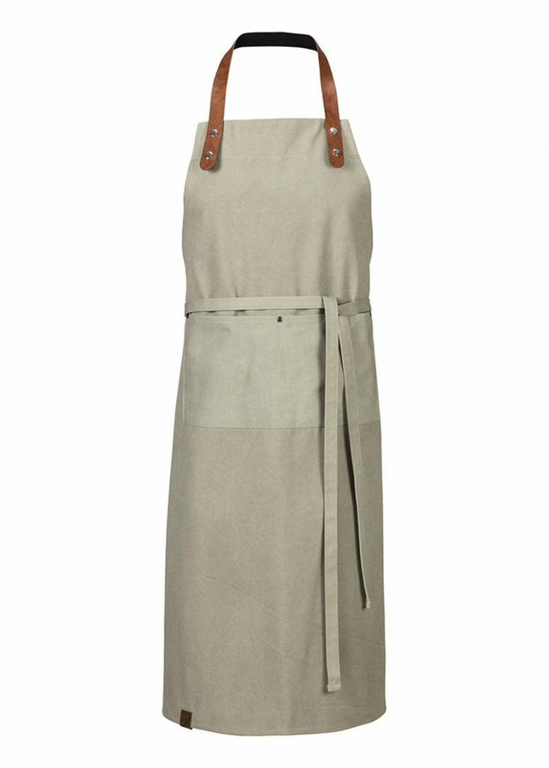 Bistroschürze Unisex / olive washed 75 x L 100 cm