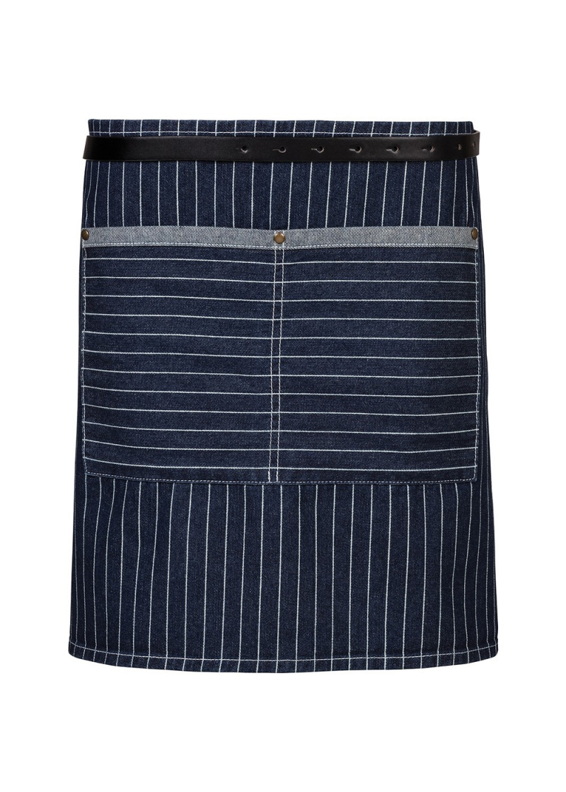 Schürze (Jeanslook / Nadelstreifen) in Royal Blue