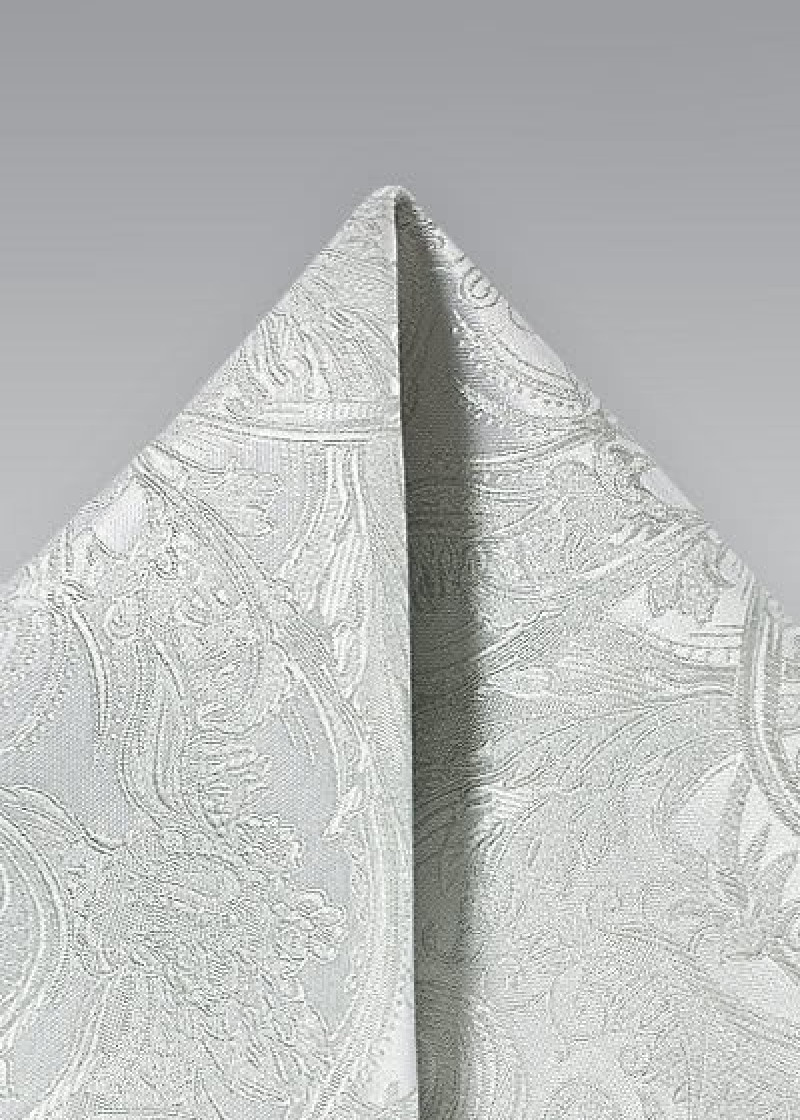 Kavaliertuch Seide Paisley-Motiv perlgrau
