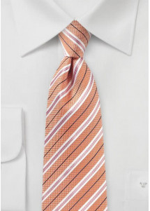 Krawatte Baumwolle Streifendesign blassorange