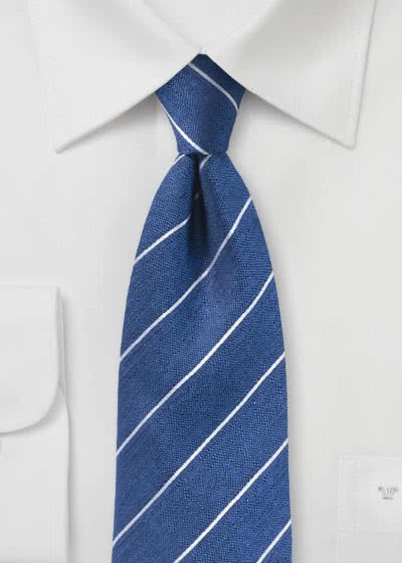 Herrenkrawatte Streifen royalblau