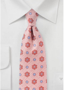 Herrenkrawatte Blümchenmotiv rosa