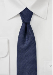 Businesskrawatte Herringbone dunkelblau