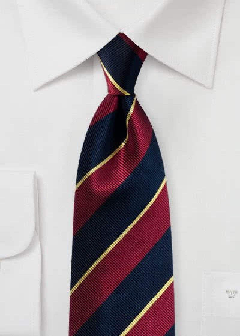 Herrenkrawatte Streifenmuster bordeaux navy